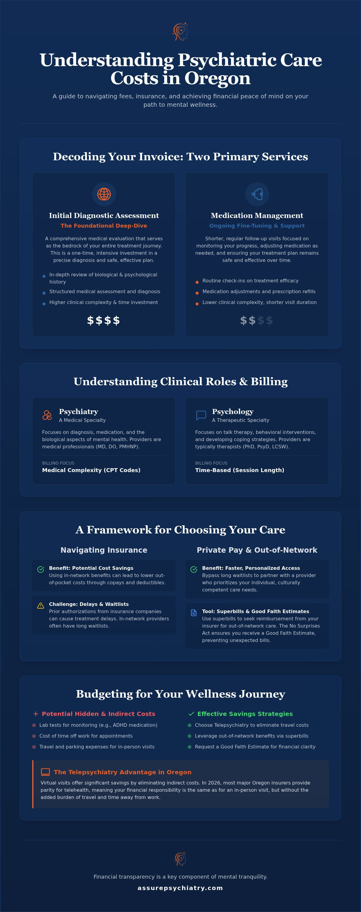 Understanding Psychiatric Care Costs in Oregon: A 2026 Guide to Transparent Mental Health Pricing